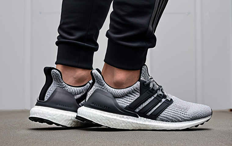 **
Prompt: "Tech Fleece pants paired with Adidas Ultraboost sneakers. Focus on comfort and a relaxed everyday style. Consider neutral colors like black, white, or grey. Emphasize the Ultraboost's cushioning. Casual setting."
**